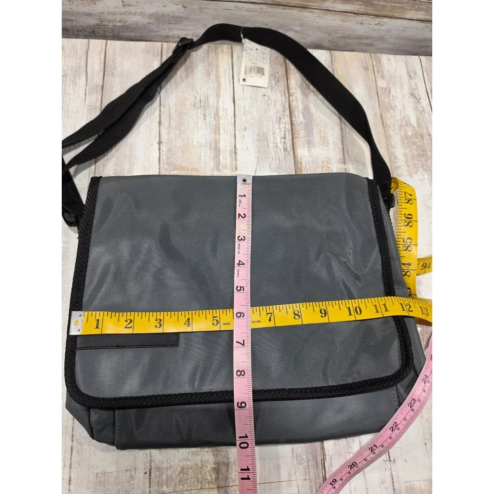 Kmart Gray Nylon Messenger Bag Adjustable Strap Y2K Techwear Utility Deadstock